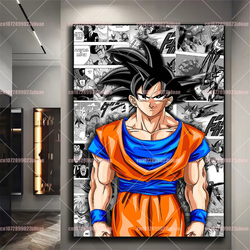 Anime Dragon Ball Z Goku Vegeta Gohan HD cartel decoración de pared pintura innovación creativa dormitorio gimnasio arte Decoración