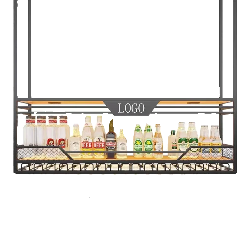 

Bar counter wine rack hanging hanger bar rack wine glass rack upside down wrought iron customization