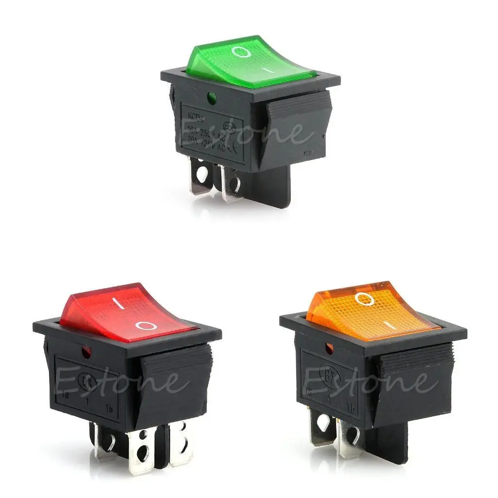 

652F 4 Pin KCD4 Boat Rocker Switch SPST ON/OF for Car Auto Boat Home Appliances