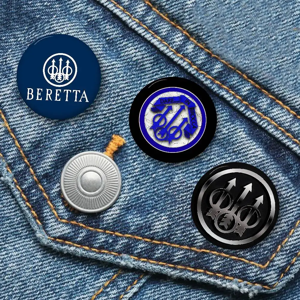 G-Gun BerettaS LOGO Creative Tinplate Soft Button Pins Animal Icon Brooch Lapel Backpack Badge Accessories Pin