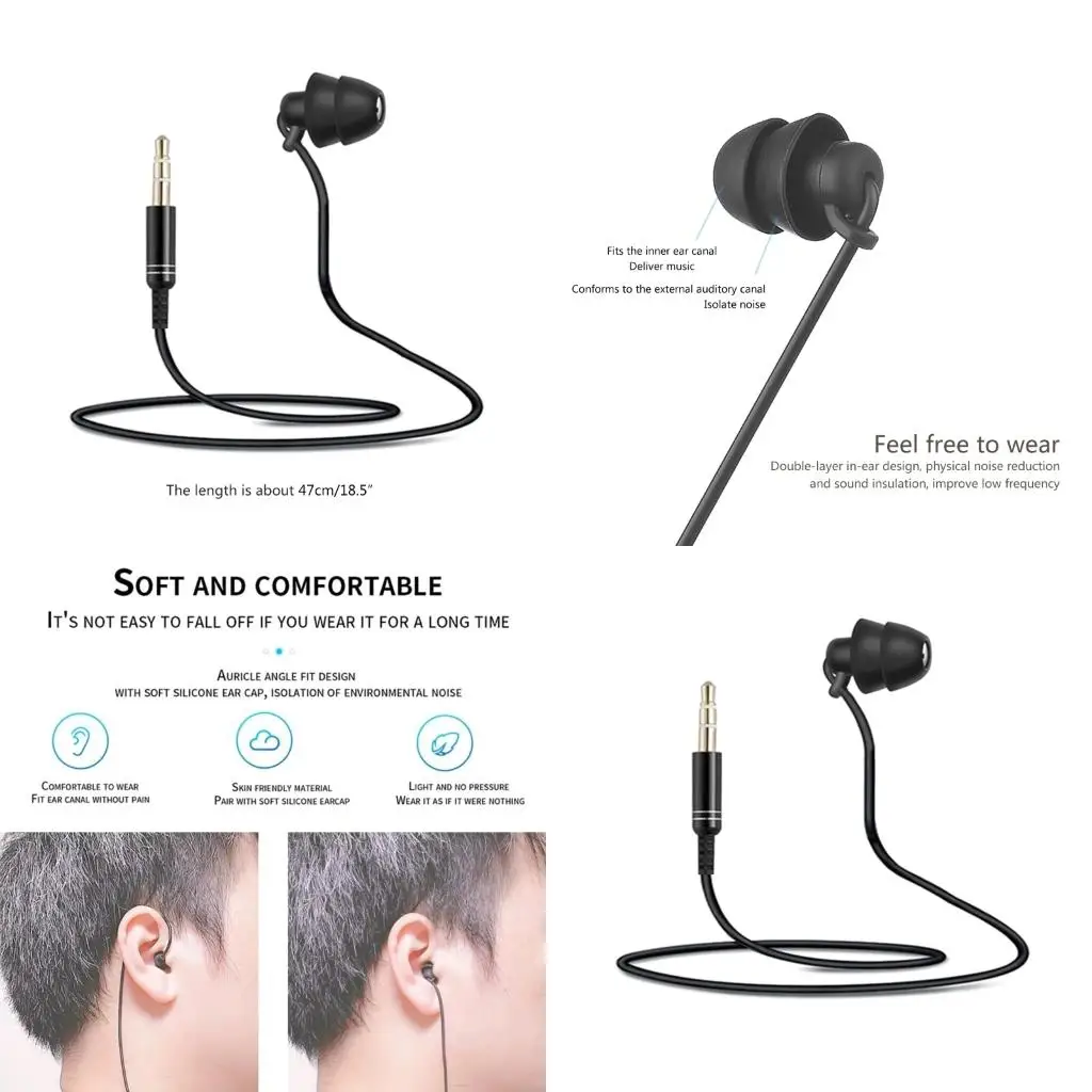 Short Line Unilateral Headset Extension Line Earpiece In Ear Single Earbud Silicone Earbud 3.5mm For Phone