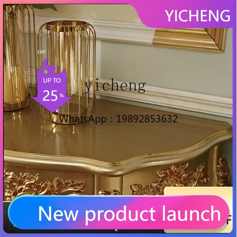 

LYY Console Tables Solid Wood Entrance Cabinet Hall Cabinet Wall Table Villa Corridor Semicircle Console