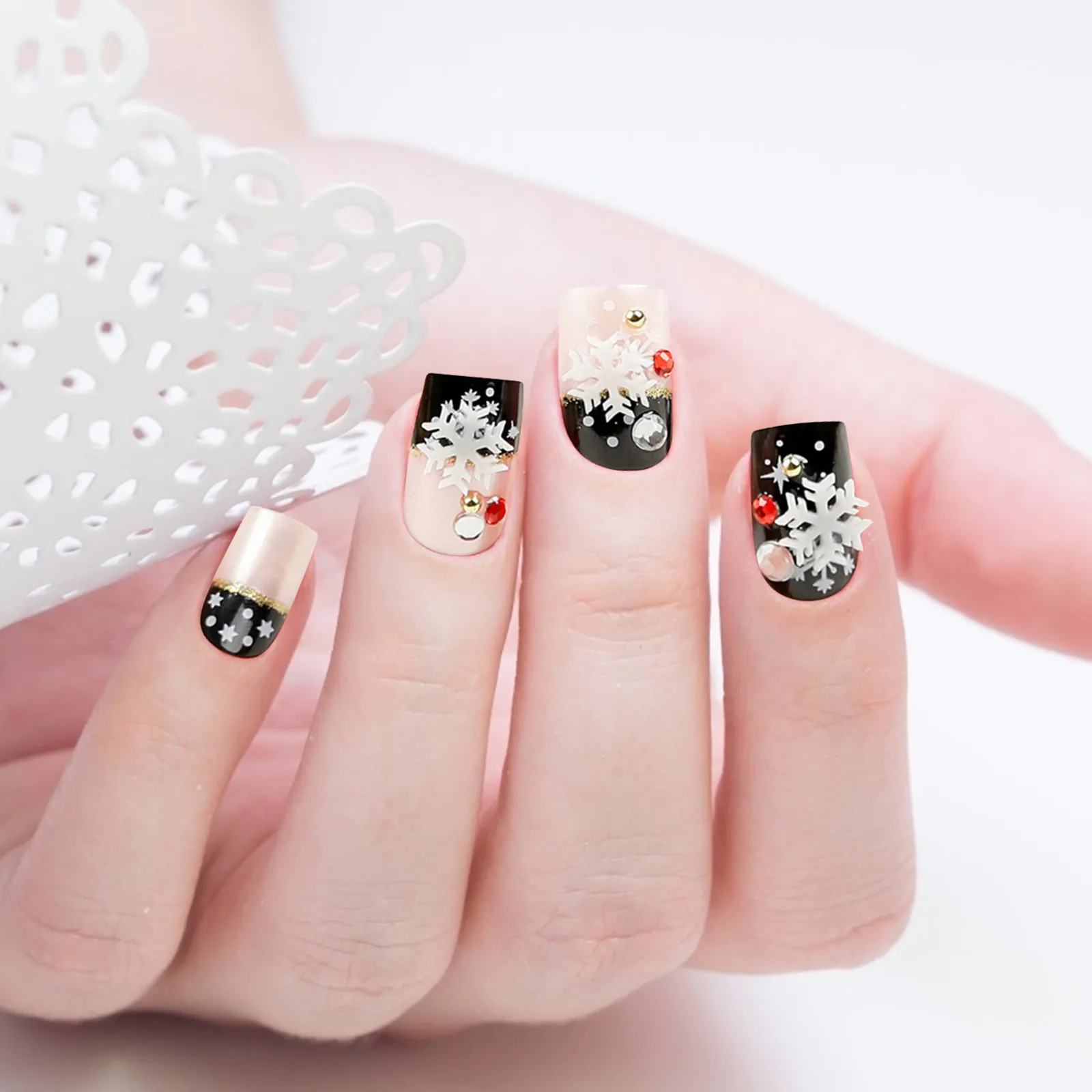 

48 шт. Накладные ногти с полным покрытием для женщин, разноцветные, короткие, из АБС-пластика, для приклеивания