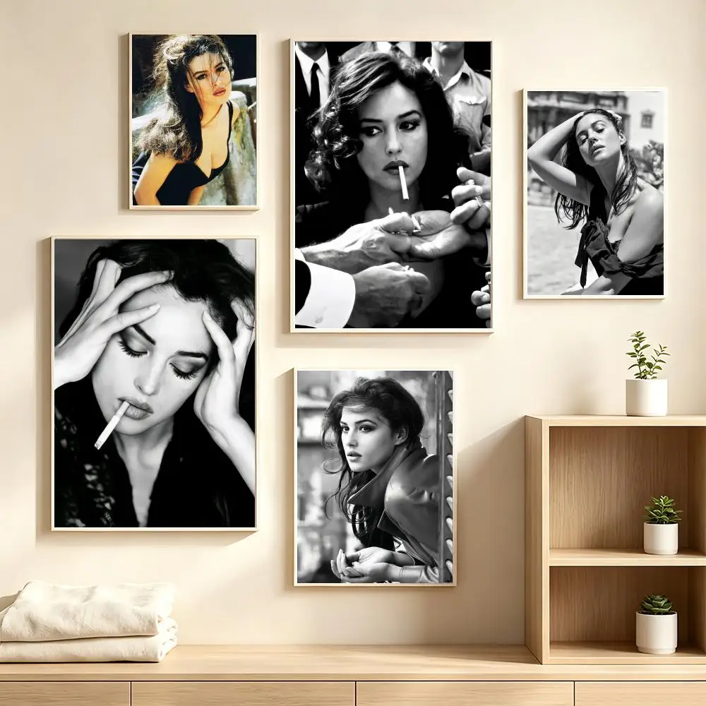 Actor M-Monica B-Bellucci Poster Decorative Wall Art Mural Stickers Home Decor Gift for Living Room & Hallway