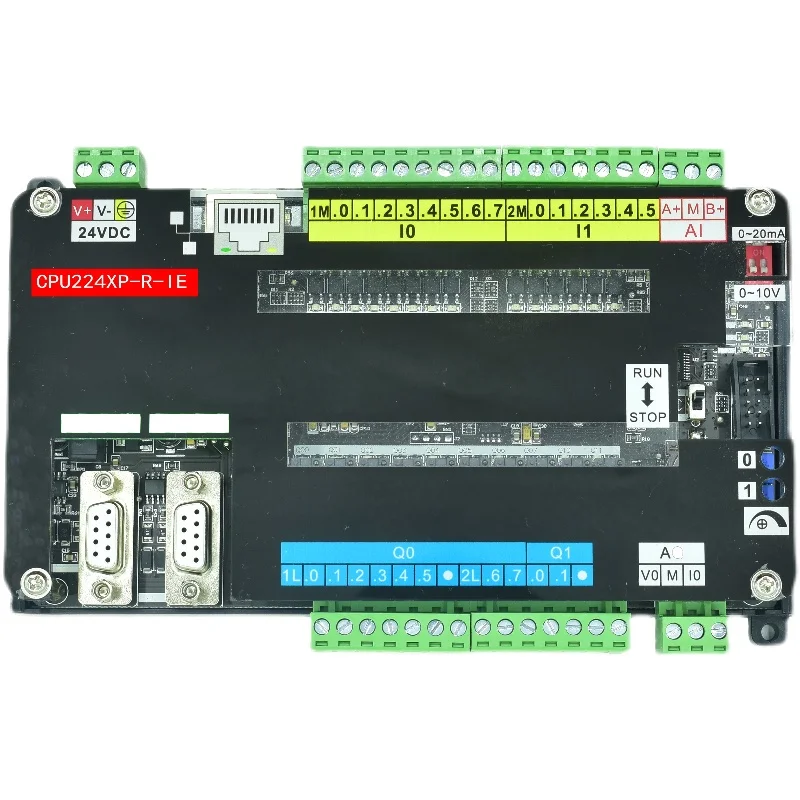 

Ethernet PLC Industrial Control Board Compatible With S7-200 CPU224XP 2AD1DA 14 Input 10 Output 2*PPI RTC PID Controller