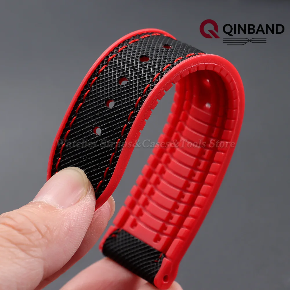 18/19/20/21/22/24mm Nylon-Segeltuch Silikonboden Uhrenarmband für IWC für Tudor für Seiko Uhrenband mit Schmetterlingsverschluss Armband – Detail 5