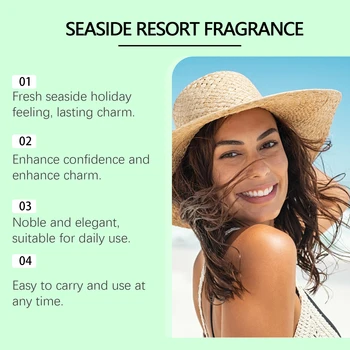 Roxelis 100ml Seaside Resort Fragrance Natural Fragrance Light Lasting Fragrance Layers Exhale Charm Everyday Portable Fragrance 4