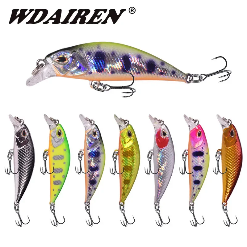 

1 Pc Sinking Minnow Fishing Lure 5.2cm 4.3g 3D Eyes Laser Plastic Mini Wobblers Artificial Bait for Pike Carp Bass Crankbait