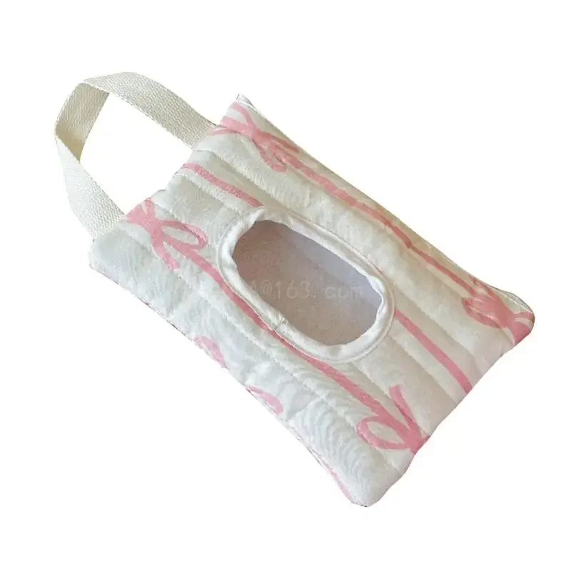Travel Wipe Holder Reusable Wipe Container Box Portable Stroller Hanging Wipes Dispenser with Bowknot Pattern Wipe Case