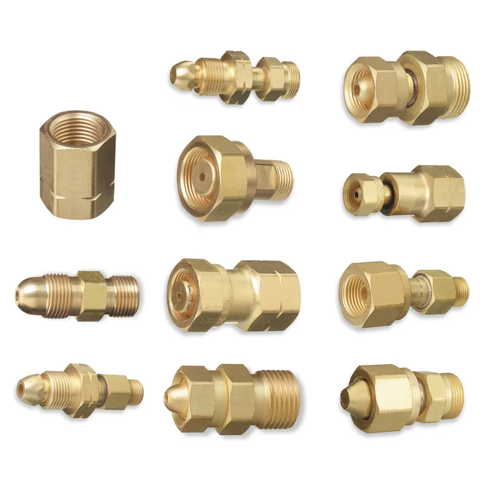 

Надежные латунные адаптеры для подключения ацетиленовых баллонов к регуляторам поддерживает несколько CGA, включая 200 и многое другое.