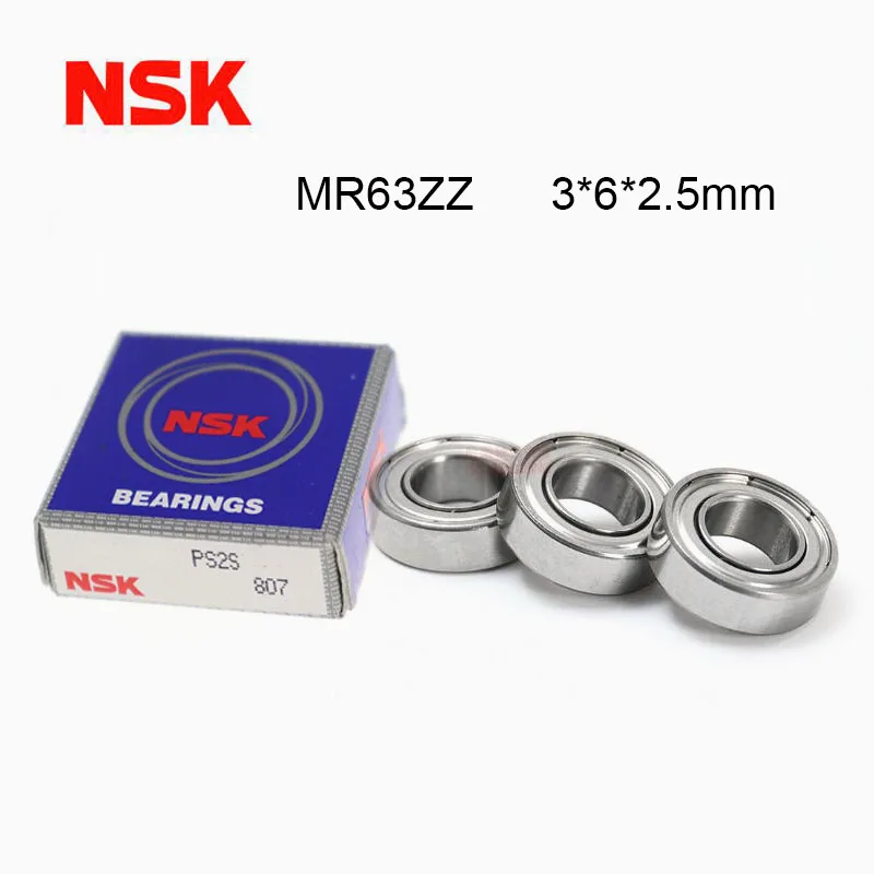 

Japan NSK MR63ZZ Bearing 3x6x2.5 ABEC-7 Quality High-Speed MR63 ZZ Miniature Steel Ball Bearings For Daiwa Fishing Castking Reel