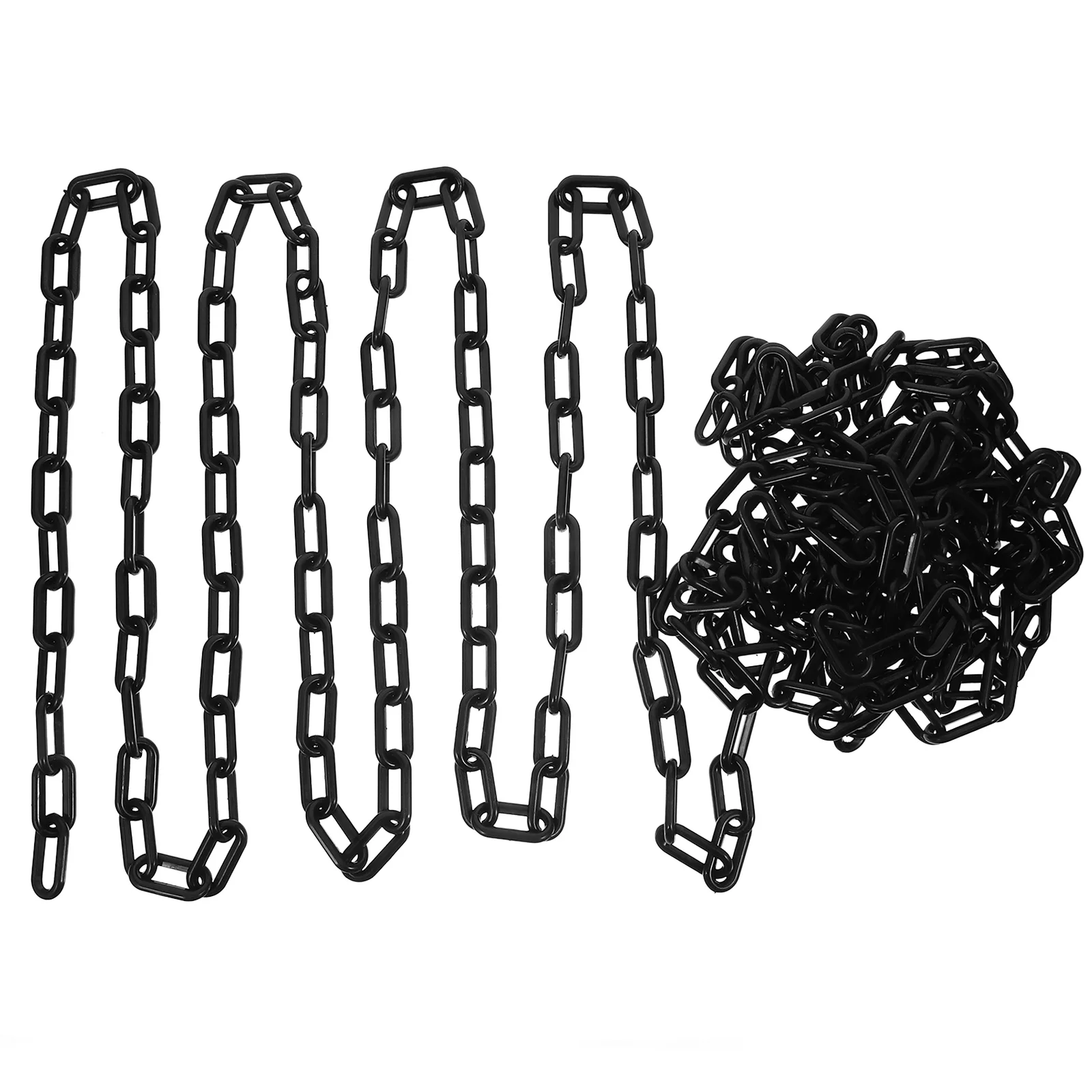 

Plastic Safety Chain High Strength Links Black Chains Warning Isolation Barrier Construction Use