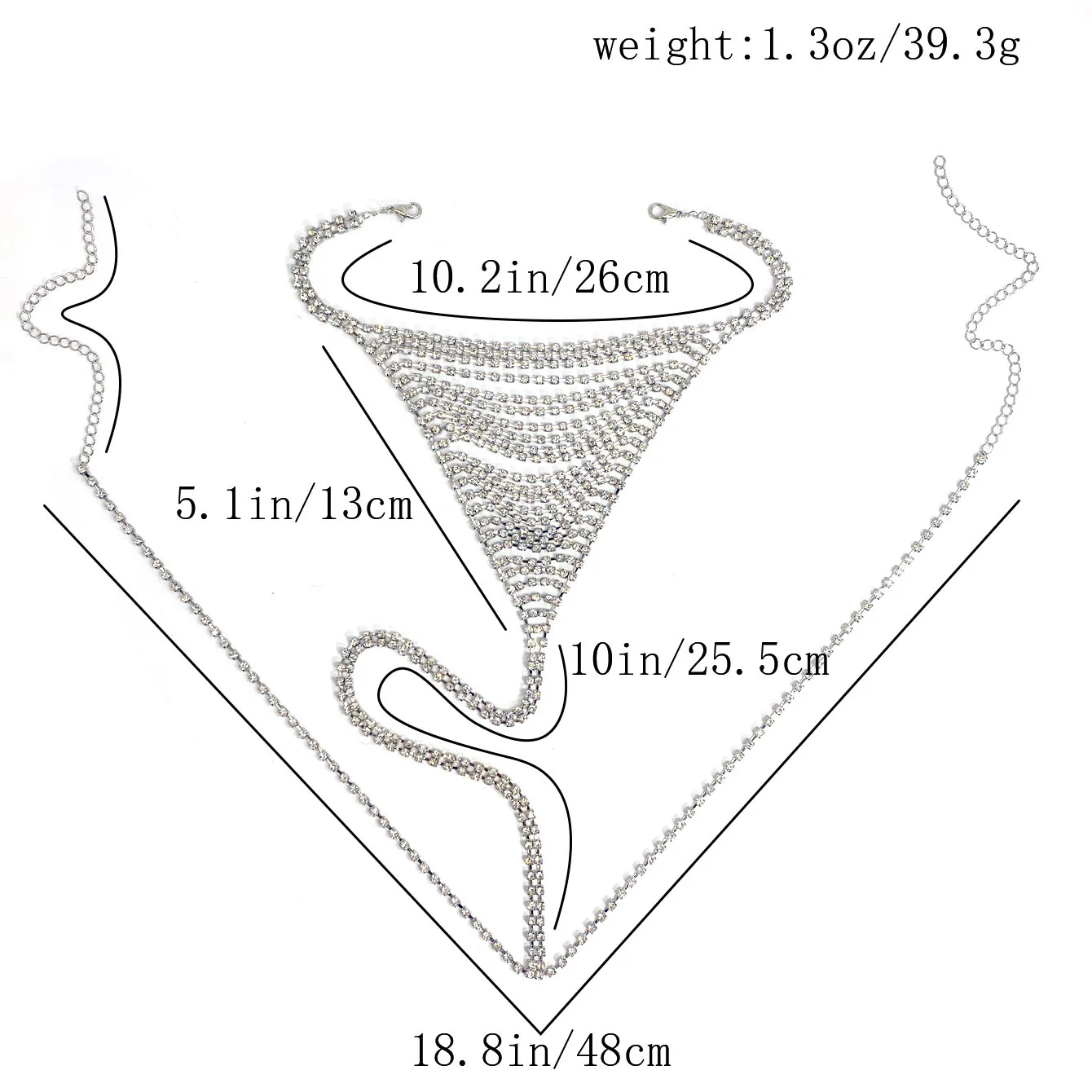 Sexy privé strass dames G-string body chain bikiniketting intieme leuke accessoire