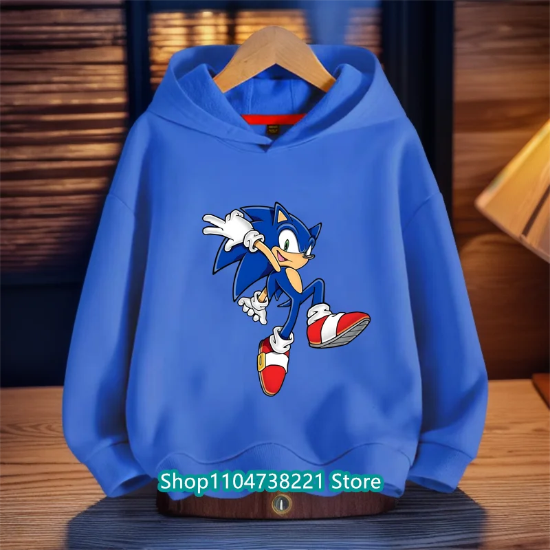 Hot Sale Kid Printed Children's Clothing Kids Hoodie Boys Girls 4-14Year Sweatshirt Cute Autumn Hoodies Sonic Pullover Coat