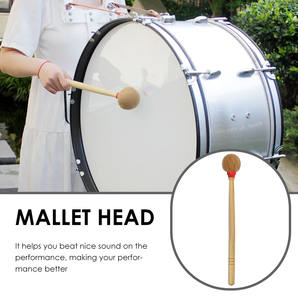 

Bass Drumstick Maple Handle Cotton Cloth Head Durable Lightweight Teaching Percussion Instrument Part Drum Mallet Bass Drum
