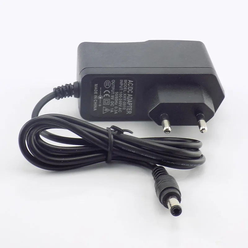 Adaptador de alimentação 9v 1a ac 100v-240v para dc 1000 ma 1 m cabo fonte de alimentação ue eua adaptador conversor 5.5x2.5mm interruptor de alimentação