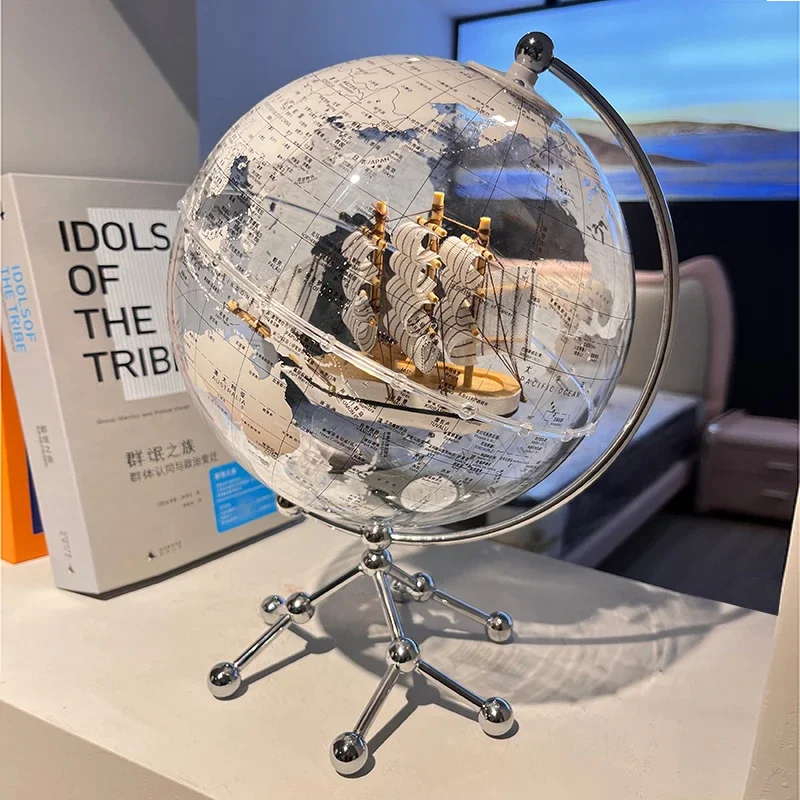 Upgraded sailboat globe ornament with light luxury high-end living room TV cabinet office birthday gift