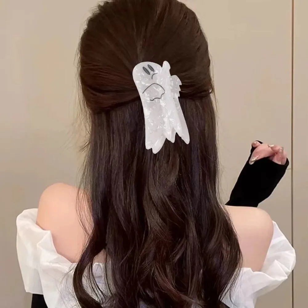 

Hair Accessories Funny Halloween Shark Clip Ghost Castle Pumpkin Shark Clip Waterproof Creative Acetic Acid Hair Claw Party