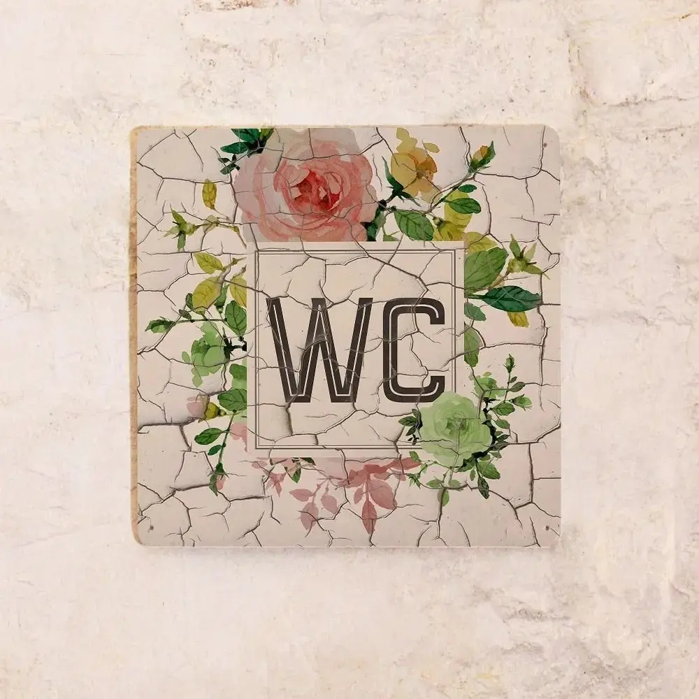 CIFBUY Vintage Metal Bathroom Sign WC Toilet, Rustic Tin Plaque 20x20 cm, Retro Wall Decor