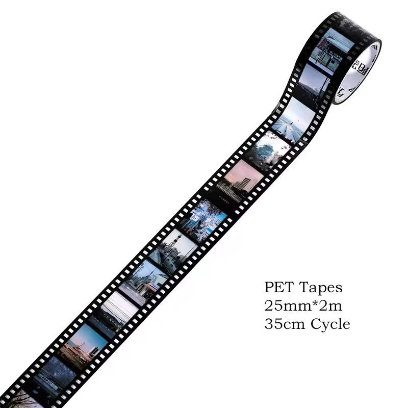 Journamm 25mm*2m Retro Film Theme PET Tapes DIY Scrapbooking Collage Stationery Decor Journalling Materials Ins Adhesive Tapes - Image 12
