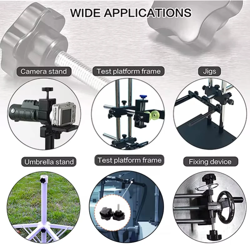 زهر البرقوق مقبض المسمار M4 M5 M6 M8 M10 M12 الكربون الصلب سداسية الموضوع لقط مقبض الترباس تشديد مقبض #6