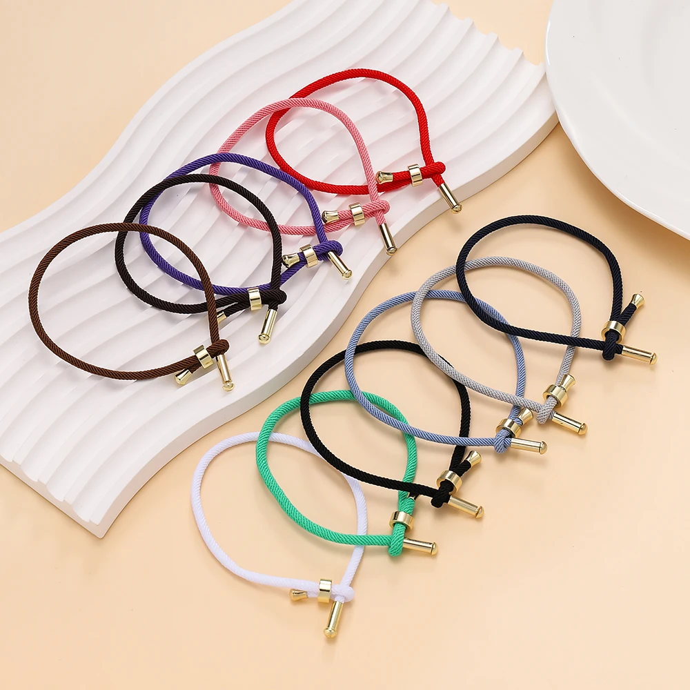 1Pcs/lot Adjustable Copper Buckle Bracelet Nylon Milan Rope Bracelet for DIY Bracelet Jewelry Findings Making Accessories - Image 4