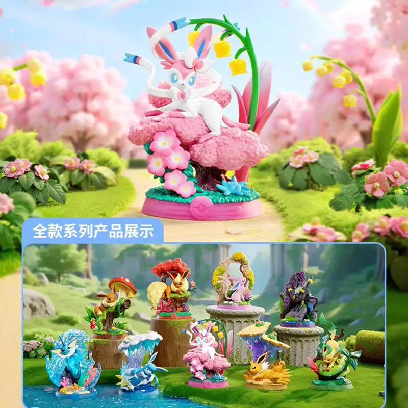 Funism Oryginalny zestaw Pokemon Eevee Druga generacja Przygoda Rodzinny garnitur Figurka akcji Kolekcja zabawek Model Figurka dzieci dla zabawek