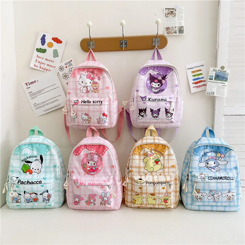 Hello Kitty Kuromi Cinnamonroll Kids Cute Cartoon Anime Lightweight printing Kindergarten Schoolbags For Boys And Girls Backpack