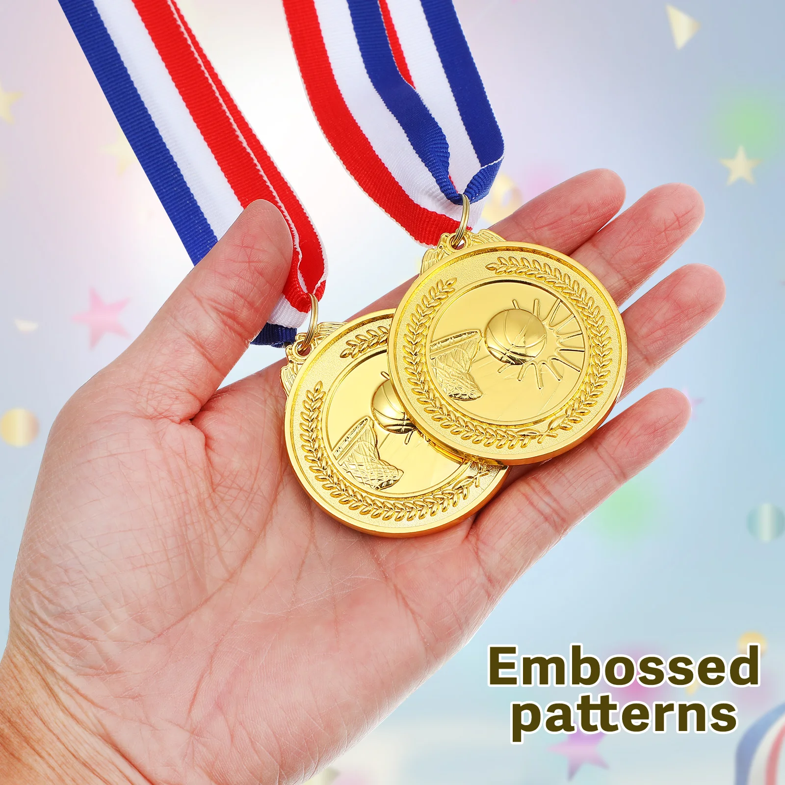 

12Pcs Embossed Pattern Basketball Medals Sports Awards Metal Medals For Winners Durable Zinc Alloy Commemoration