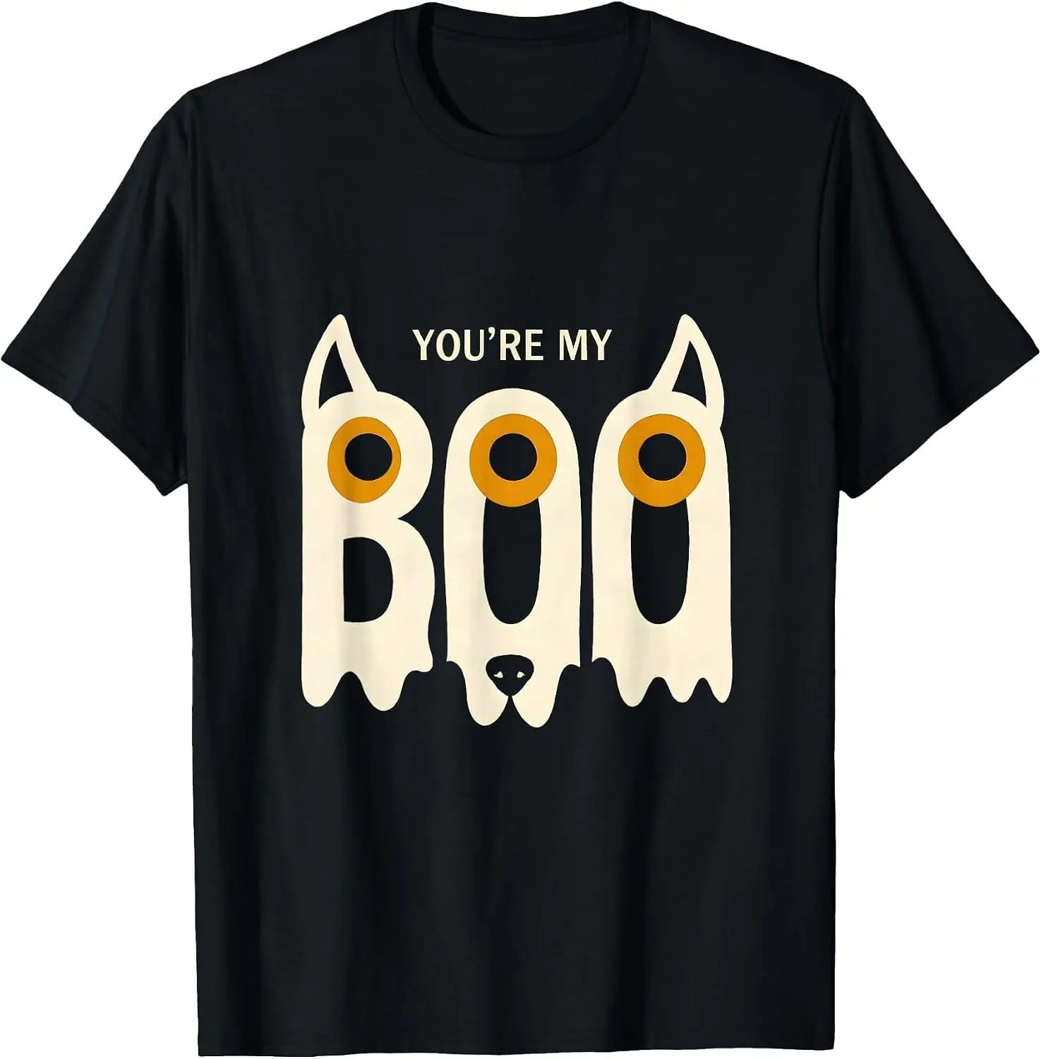 Men's You're My Boo Funny Ghost Halloween Dog Mom T-Shirt Men's Spooky Halloween Graphic Print T‑Shirt, Crew Neck Short Sleeve Casual Cotton Tee For Holiday Party Daily Street Wear.