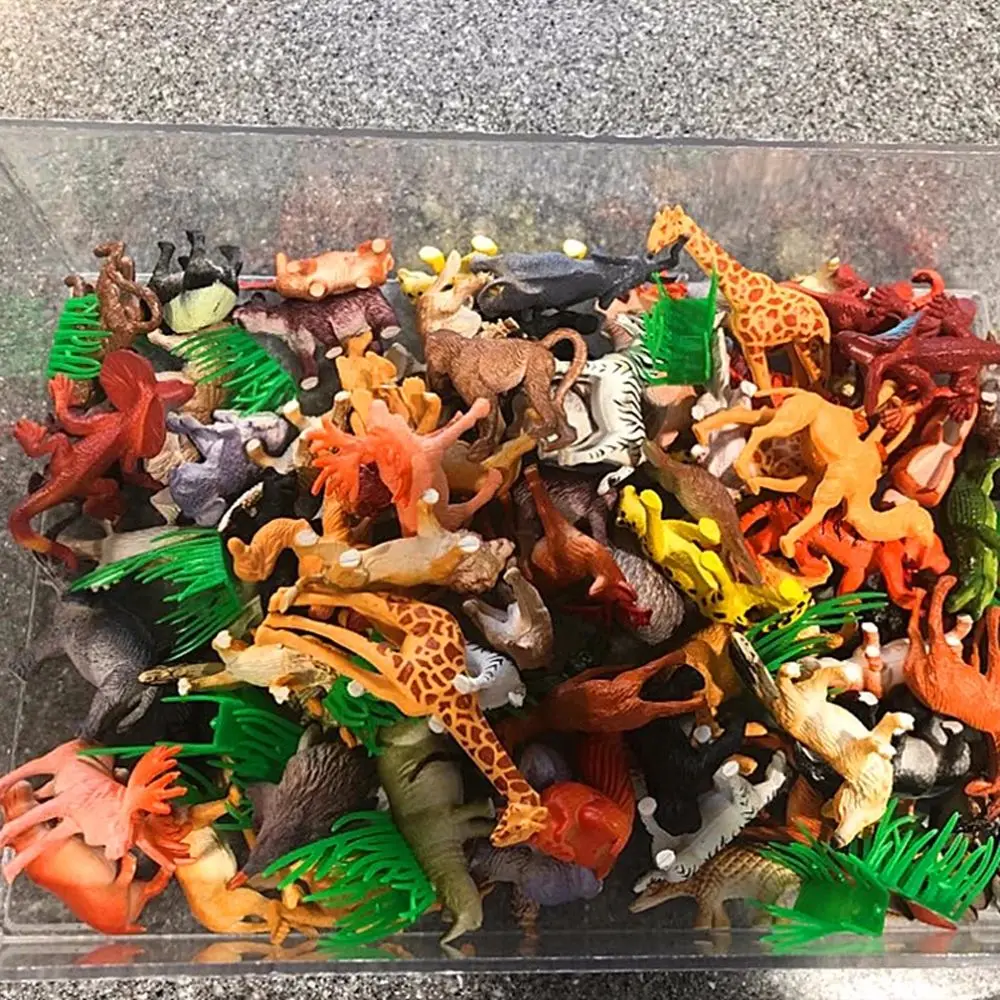 Mini 53pcs/set Cognitive Development Educational  Animal World Zoo Model Animal Model Animal  Figure Simulation Animal