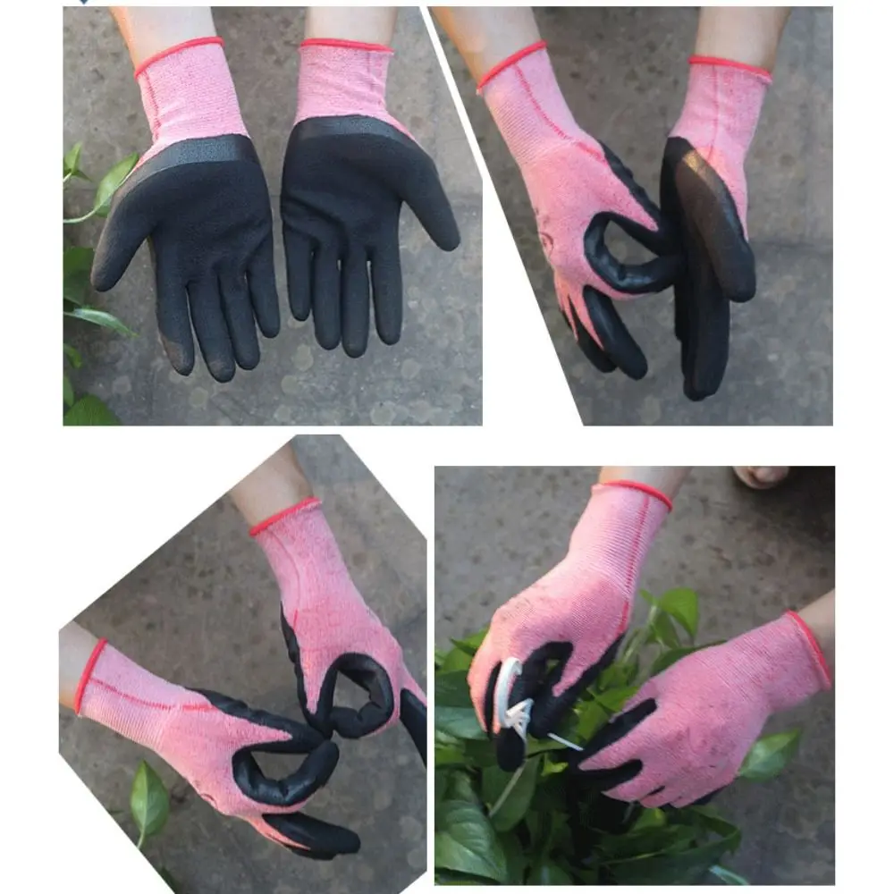 Tool Pink&black Gardening Glove Multi-purpose Anti Prickling Work Safety Gloves Wear Resistant Antiskid Protective Mittens