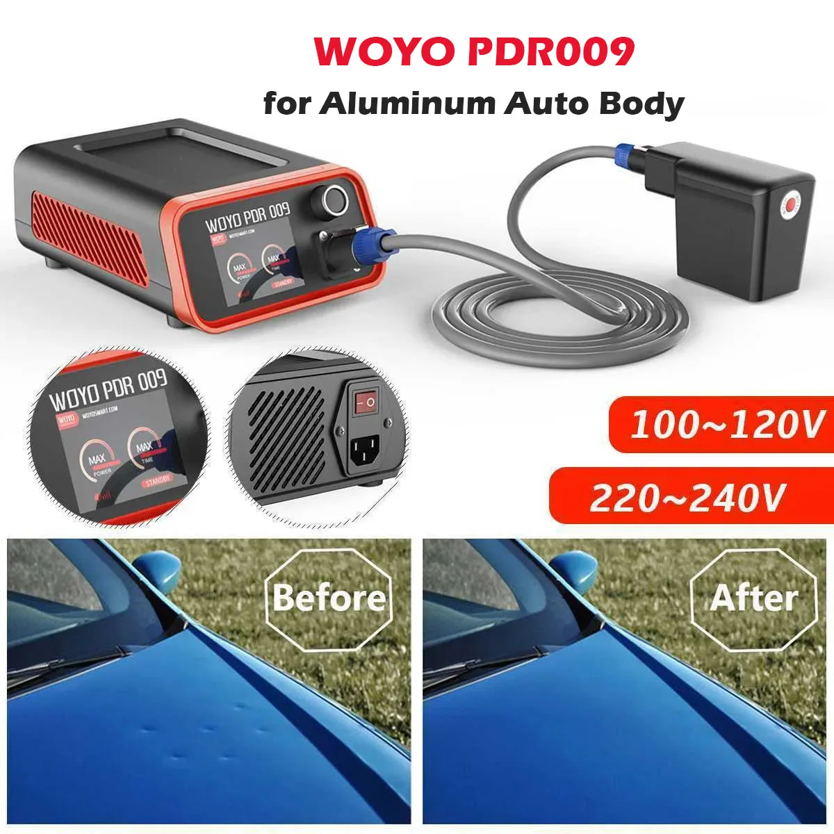 

For Aluminum Auto Body WOYO PDR009 Hot Box Dent Repair Machine Magnetic Induction Heater Dent Puller Removal Tool Quick Repair