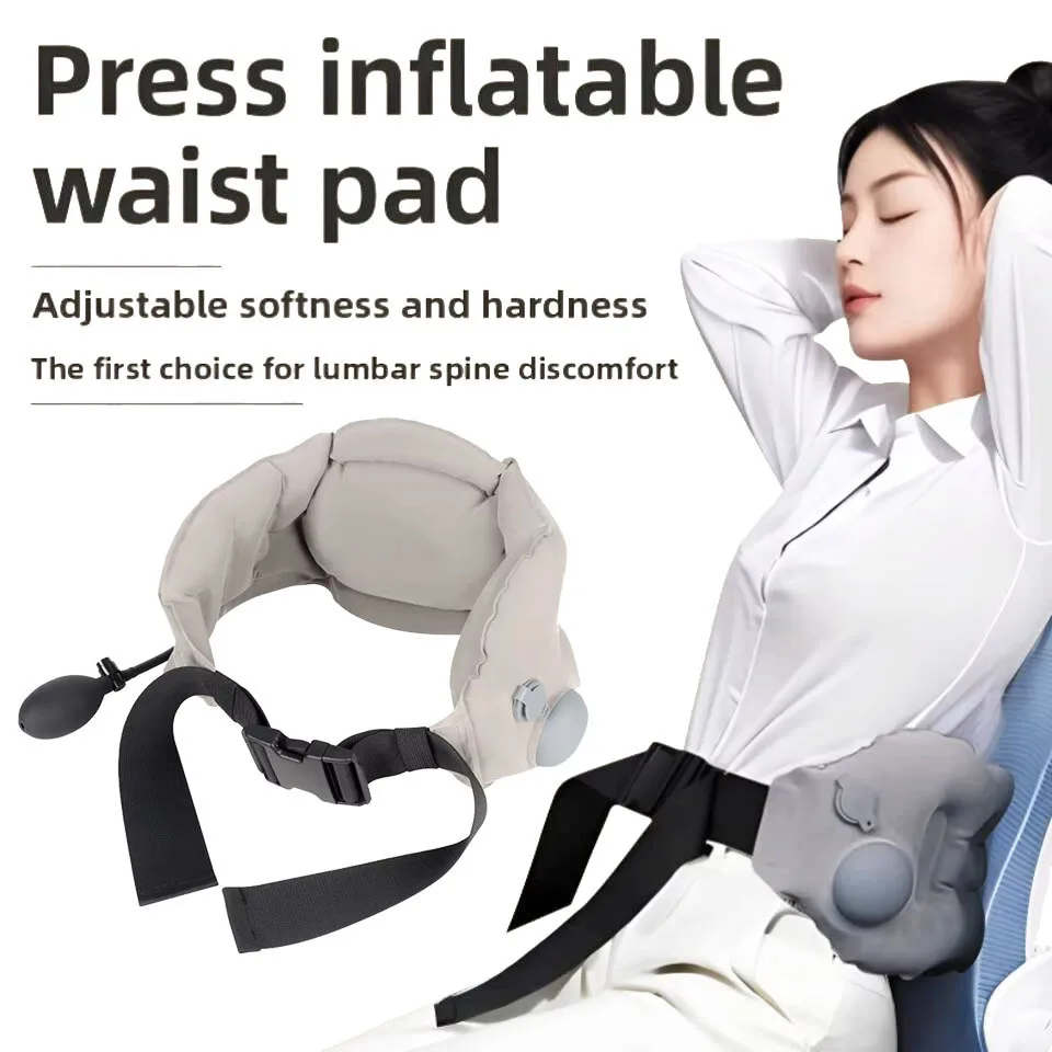 

Lumbar Support Lower Back Pain Relief Seat Pillow Waist Cushion Inflatable Backrest Adjustable Relaxation Self-care Waist Belt