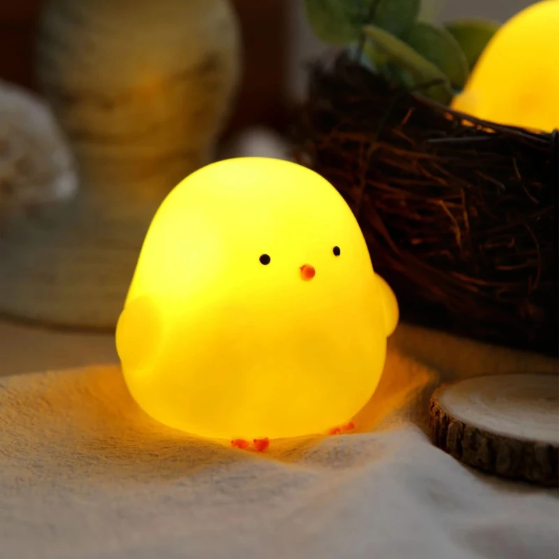 Chicken LED Night Light Bedroom Decoration Cute Cartoon Animal Night Light Christmas Gifts For Kids Room Bedside Sleeping Lamp