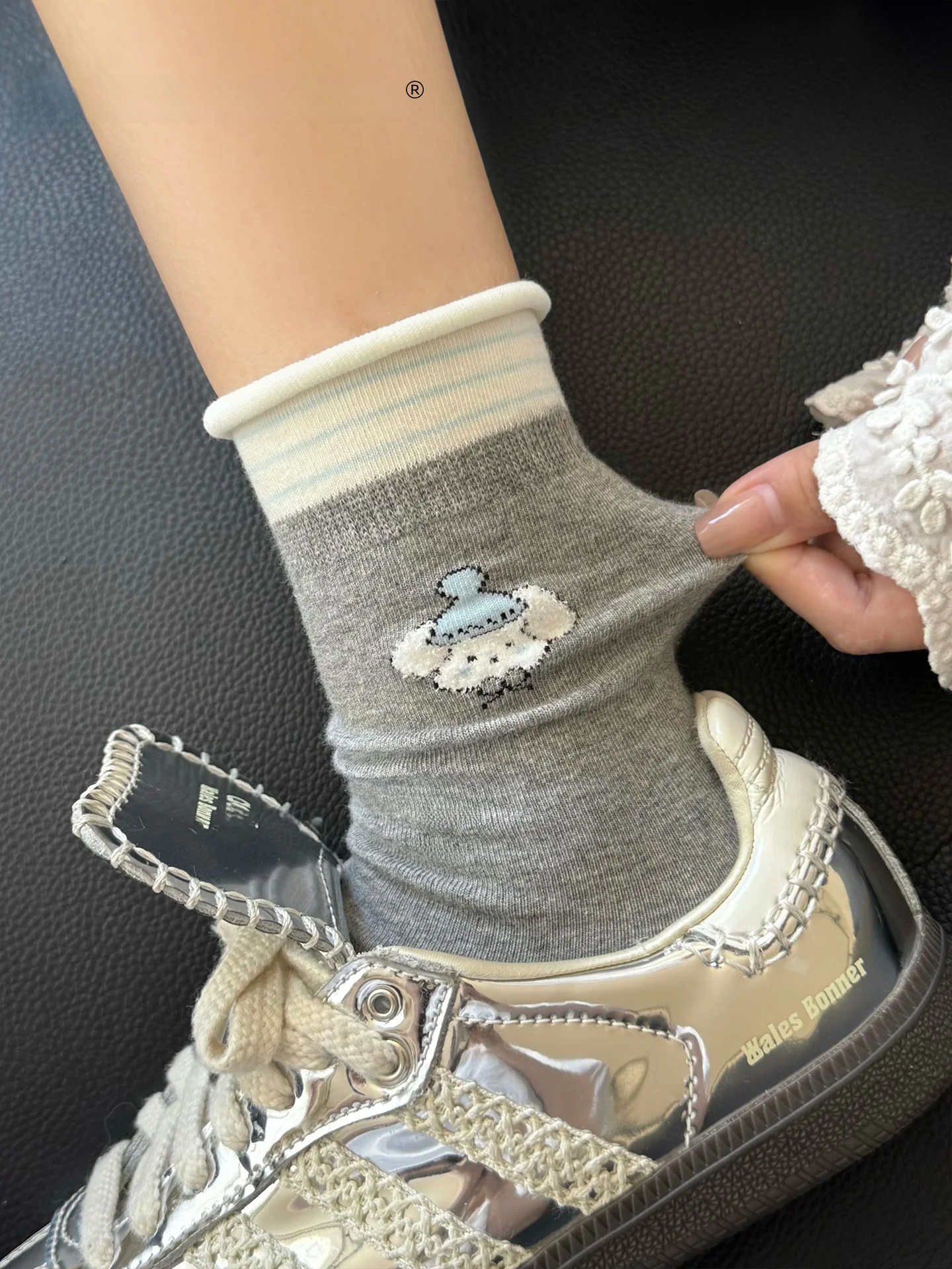 ay-cartoon-feminino-sos-primavera-outono-algodao-mid-calf-college-sle-verao-longo-sos-bonito-arco-design-transpiravel-umidade