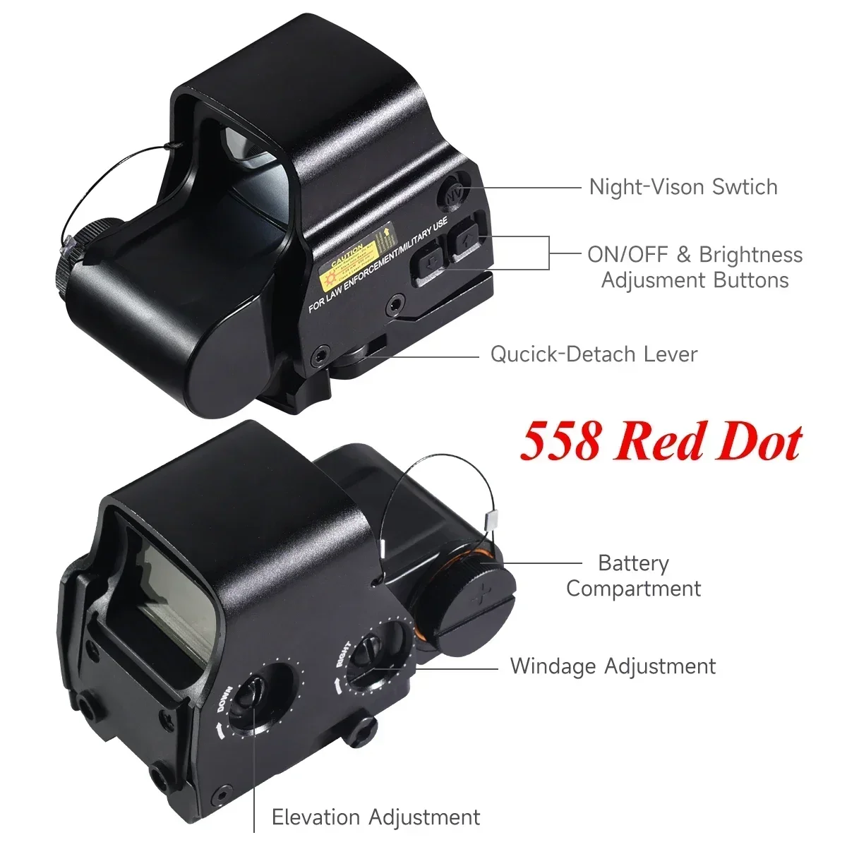 Eotech 553 556 558 Holographic Red Green Dot Sight Hunting Red Dot Reflex Airsoft Riflescope Collimator 20mm QD Weaver Rail