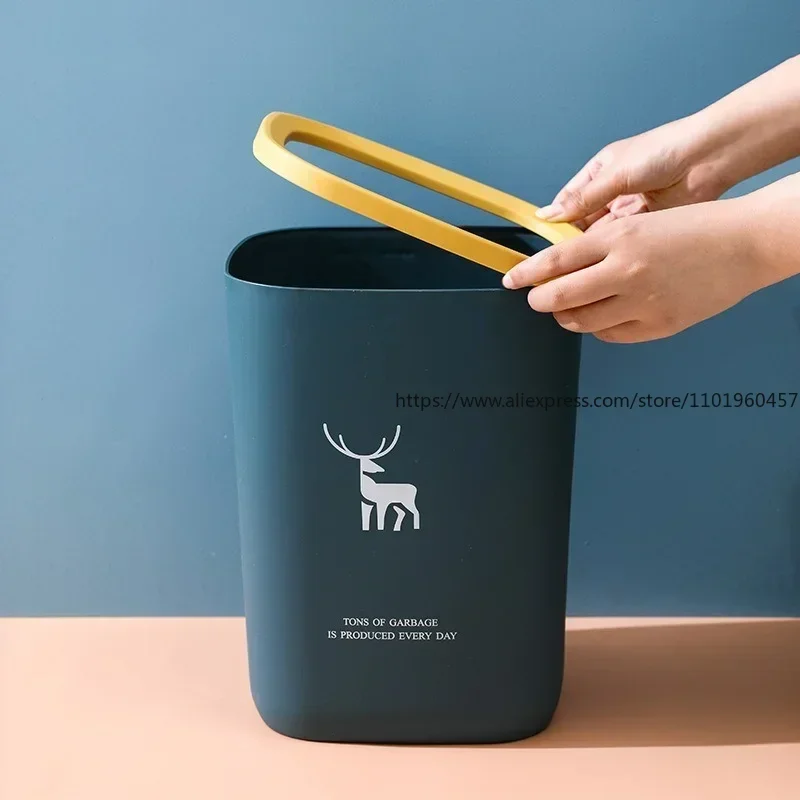 Pressure Ring Trash Bin, High Quality Plastic Can, Living Room, Large Capacity, Household Products, Waste Bins for Kitchen