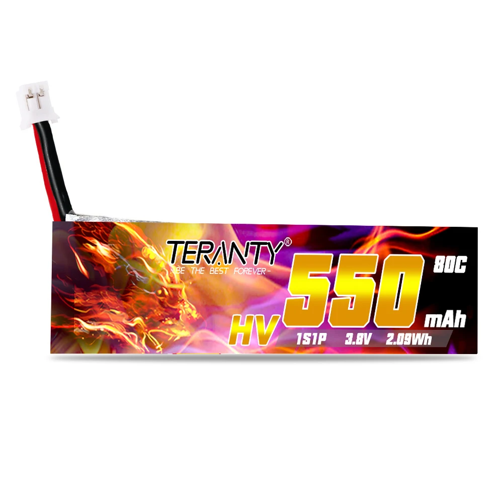 TERANTY 1S 3.8V 550mAh 80C/160C Lipo Battery With PH2.0 Plug for TINY8X Blade Inductrix FPV QX2 120S Beta75S BetaFPV Drone Parts