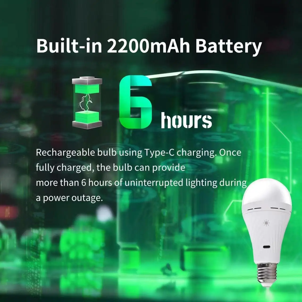 Battery powered rechargeable light bulb with remote control, 5V 10W high brightness, wireless light bulb, LED light bulb 3000K