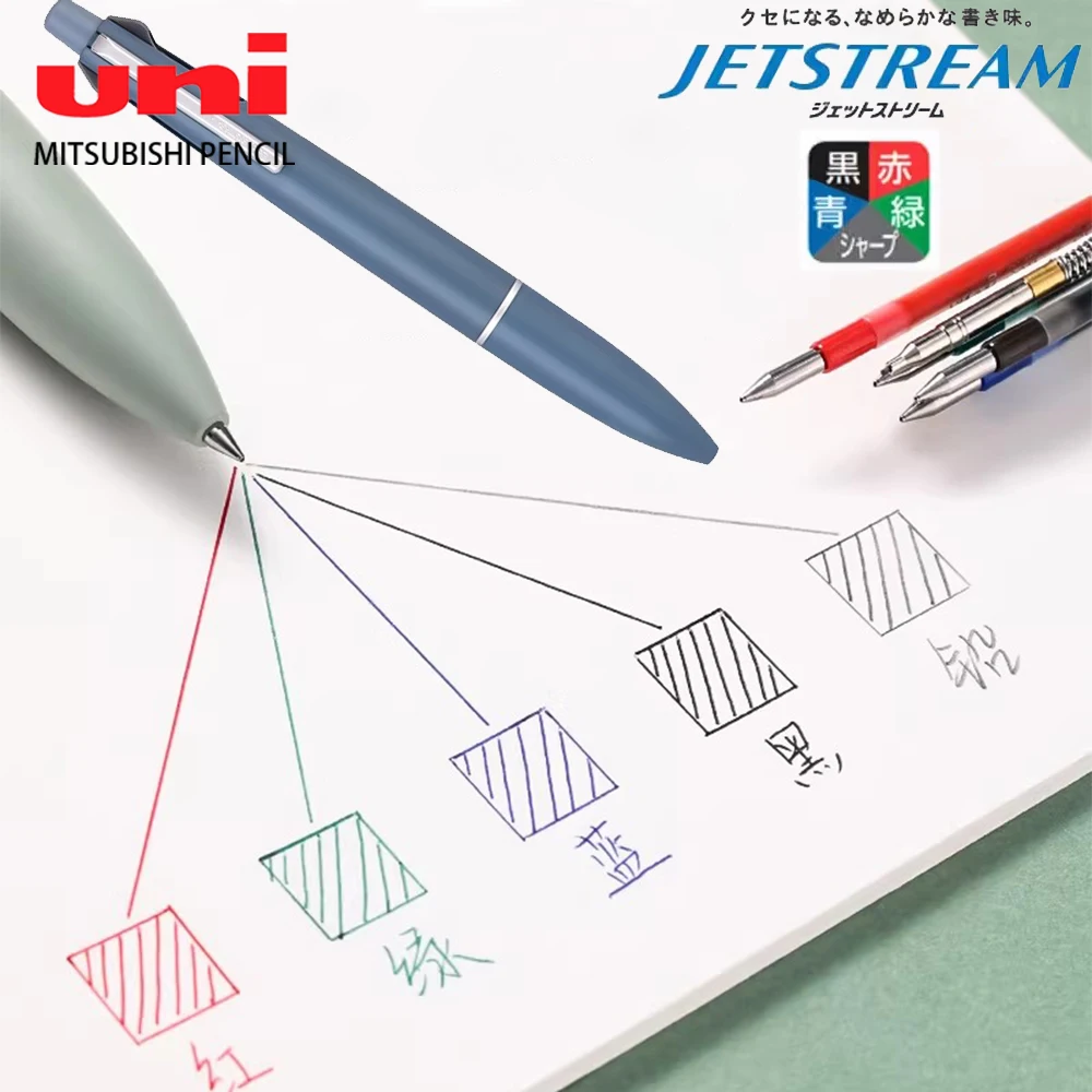 Japan UNI JETSTREAM Multifunctional Pen Ballpoint Pen+mechanical Pencil 4-in-1 Lite Oil Pen School Stationery Office Supplies