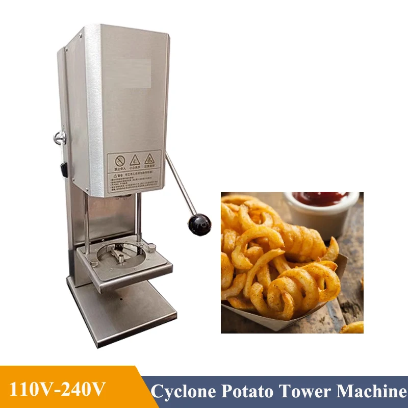 Planting Potato Tool Cyclone Potato Tower Machine 110-240V Electric Twist French Fries Curly French Fries Machine for Commercial