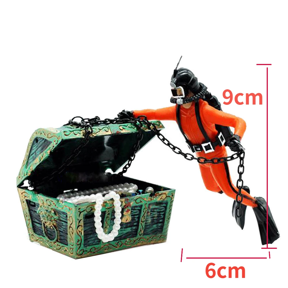 Fish tank decor decorazioni paesaggistiche per acquari frogman oxygen chest rotten boat ornaments accessori per acquari