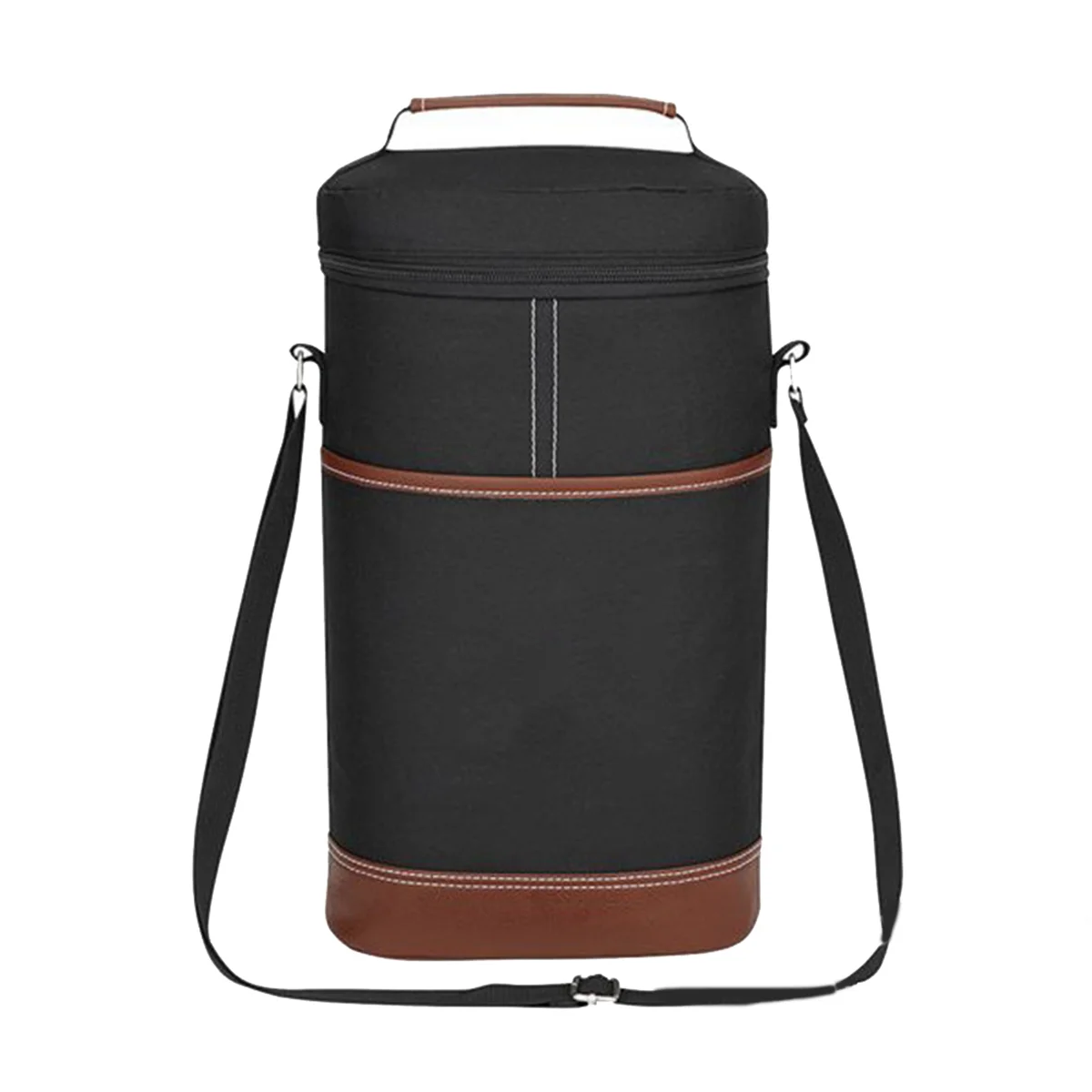 ABXHH 2 زجاجة النبيذ حقيبة النبيذ الناقل النبيذ هدية حمل حقيبة، مانعة للتسرب ومعزولة النبيذ حقيبة للحفاظ على البرودة زجاجة النبيذ شنطة هدايا أسود