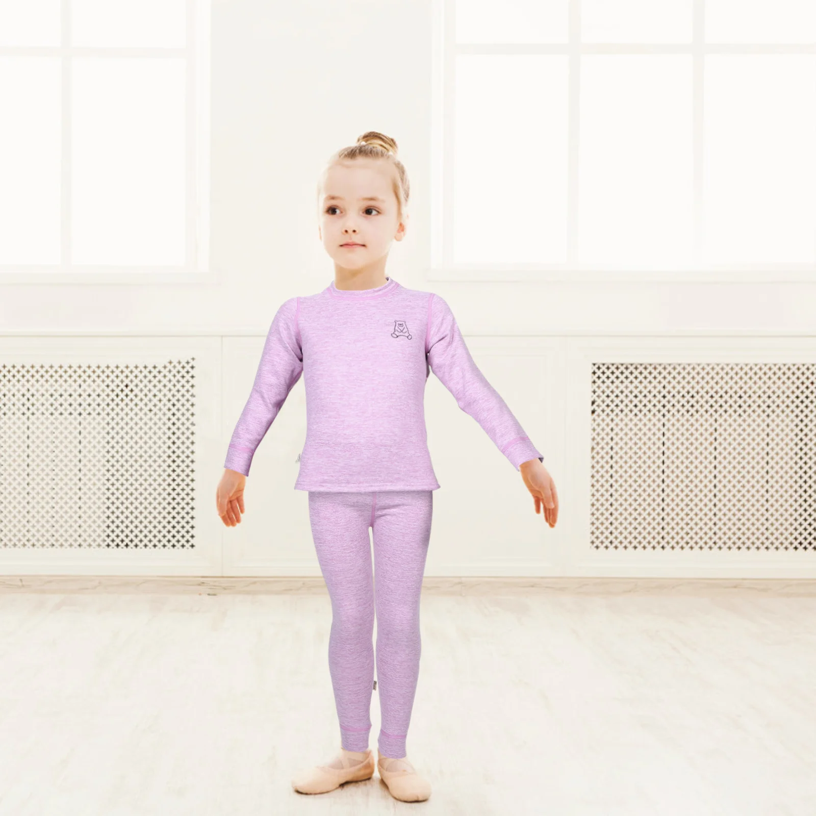 

1Set Kids Thermal Underwear Solid Color Long Sleeve Warm Sleepwear Winter Pajama Thermal Kids Clothes Underwear Set