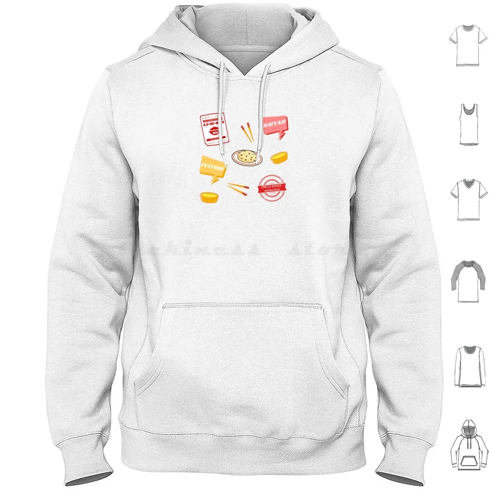 Uncle Roger Sticker Pack / Pattern #2 Hoodies Long Sleeve Uncle Roger Wok Hay Wok Hay Meme Funny Quote Asian Parents