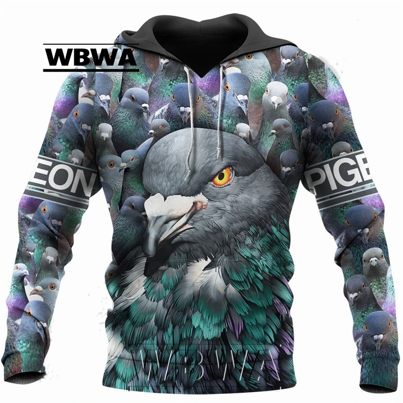 2023 3Dprinted Newest Bird Pigeon Animal Art Harajuku Streetwear Pullover Unique Unisex Hoodies/Sweatshirt