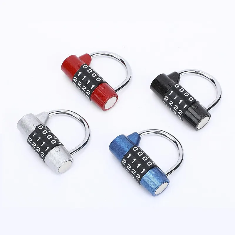 4-Digit Mini Combination Padlock, Small Zinc Alloy Code Lock for Luggage/School/Shed,Black Color  Security Lock image 5