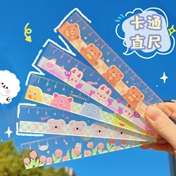 かわいい漫画プラスチックストレート定規、カワイイスクールオフィス用品、プランナーアクセサリー、学生賞描画ツール、15cm