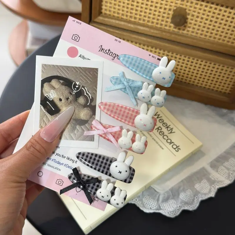 

6pcs Miffy Hair Clip Cute BB Side Bangs Clip Kawaii Cartoon Hair Ornament Accessory Girl Student Hair Accessory Gift Toys